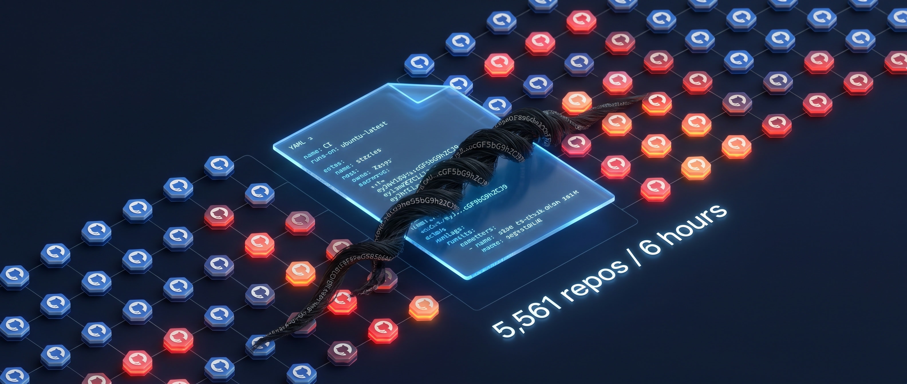 GitHub Actions 워크플로우에 백도어가 주입되는 장면