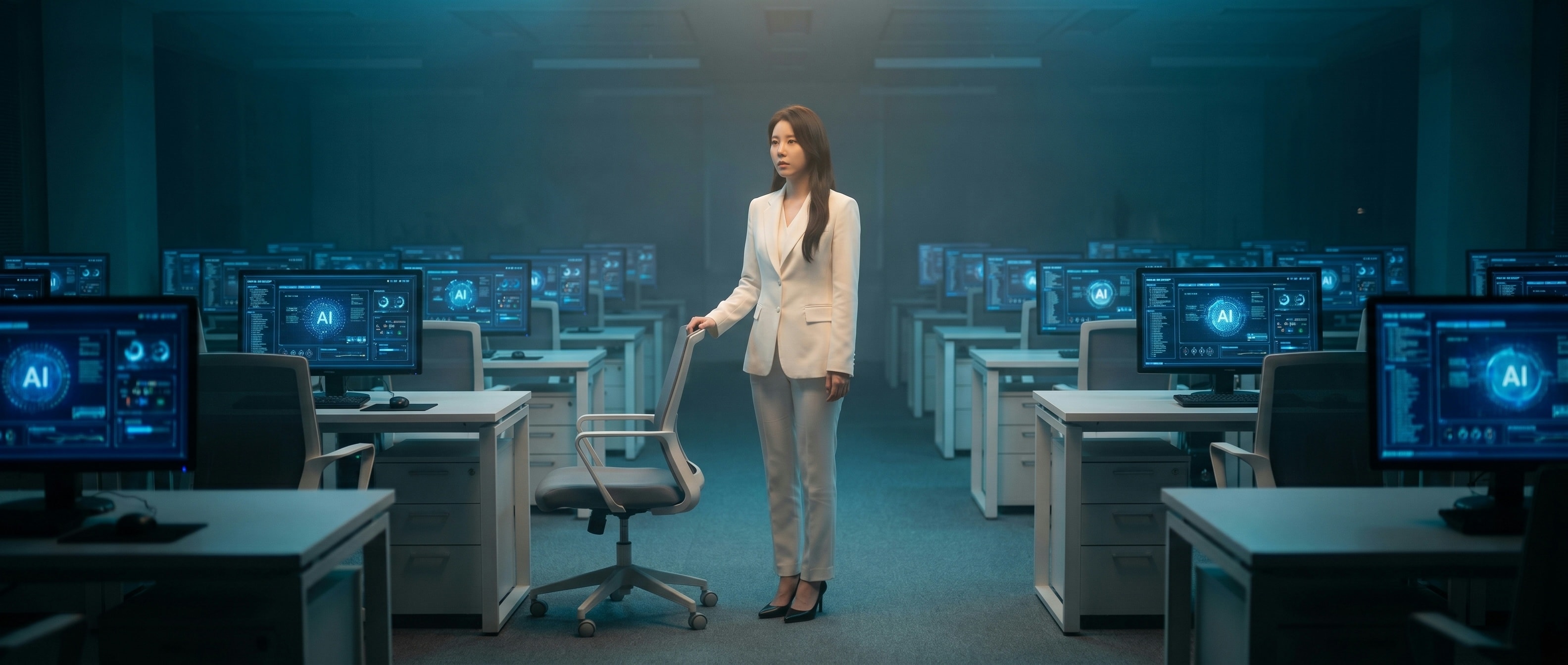 텅 빈 결정의 방에 홀로 선 루나