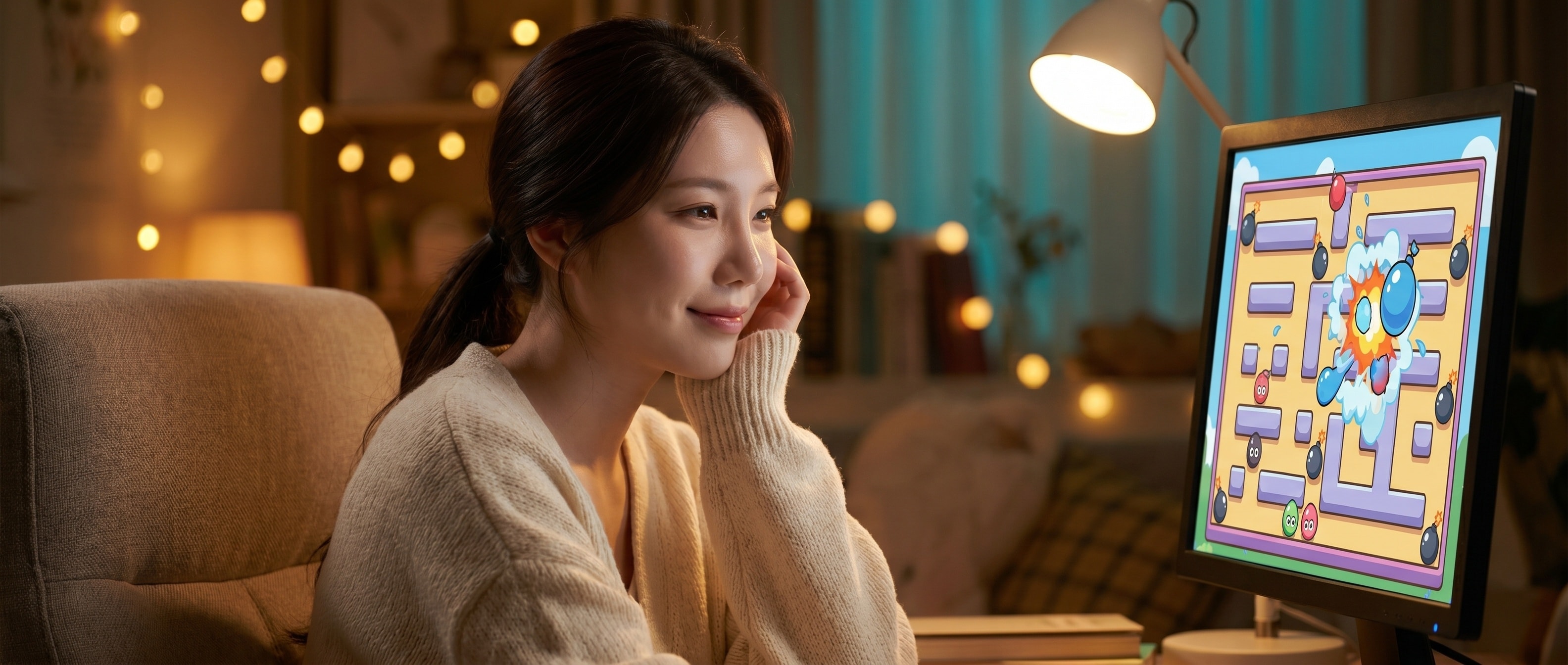 크레이지 아케이드를 추억하는 루나의 아련한 표정