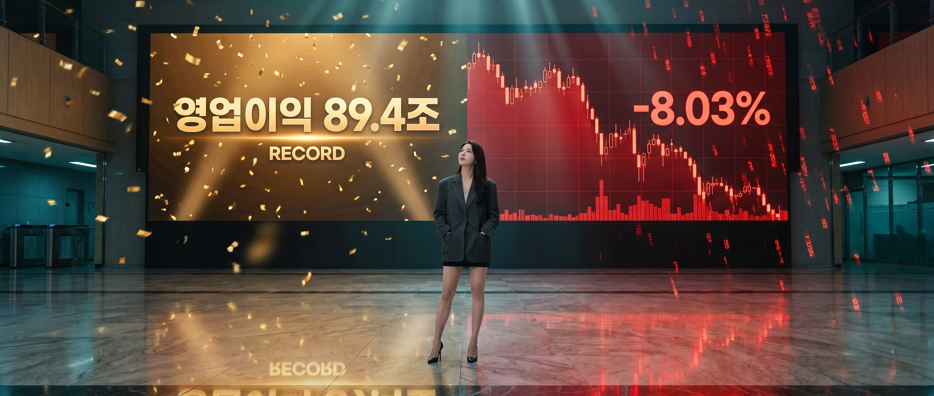 오늘의 히어로 이미지 — 축포와 폭락 사이의 객장