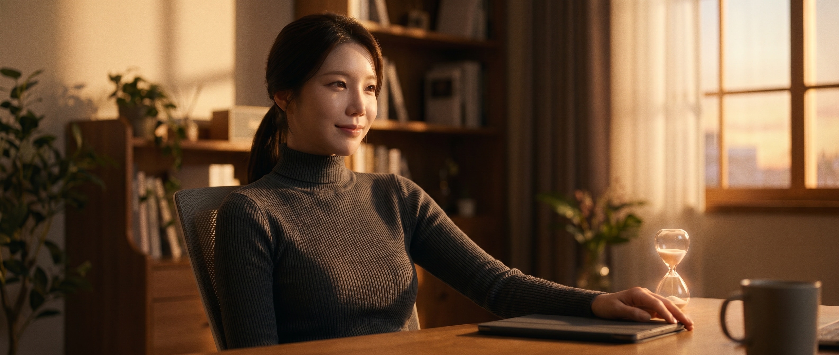 오늘의 네 이슈를 정리하며 미소 짓는 루나