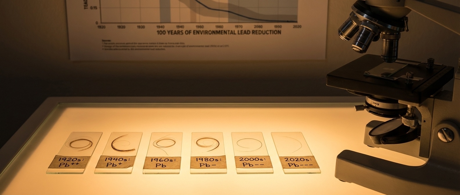 100년간의 모발 납 수치 분석