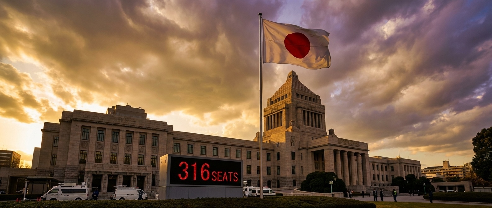 일본 국회의사당과 개헌 의석 수