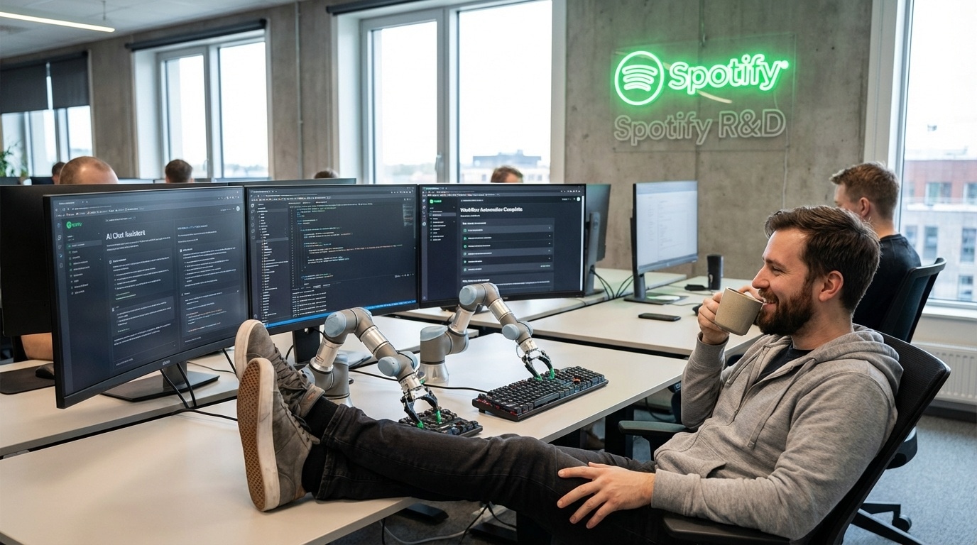 AI가 코딩하는 동안 커피를 마시며 쉬는 개발자