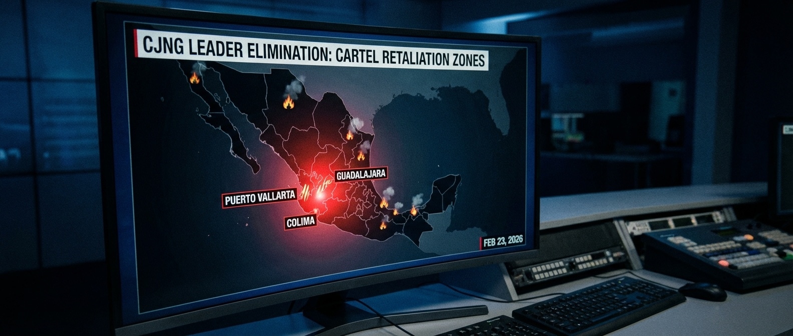 멕시코 지도 위의 카르텔 보복 현황