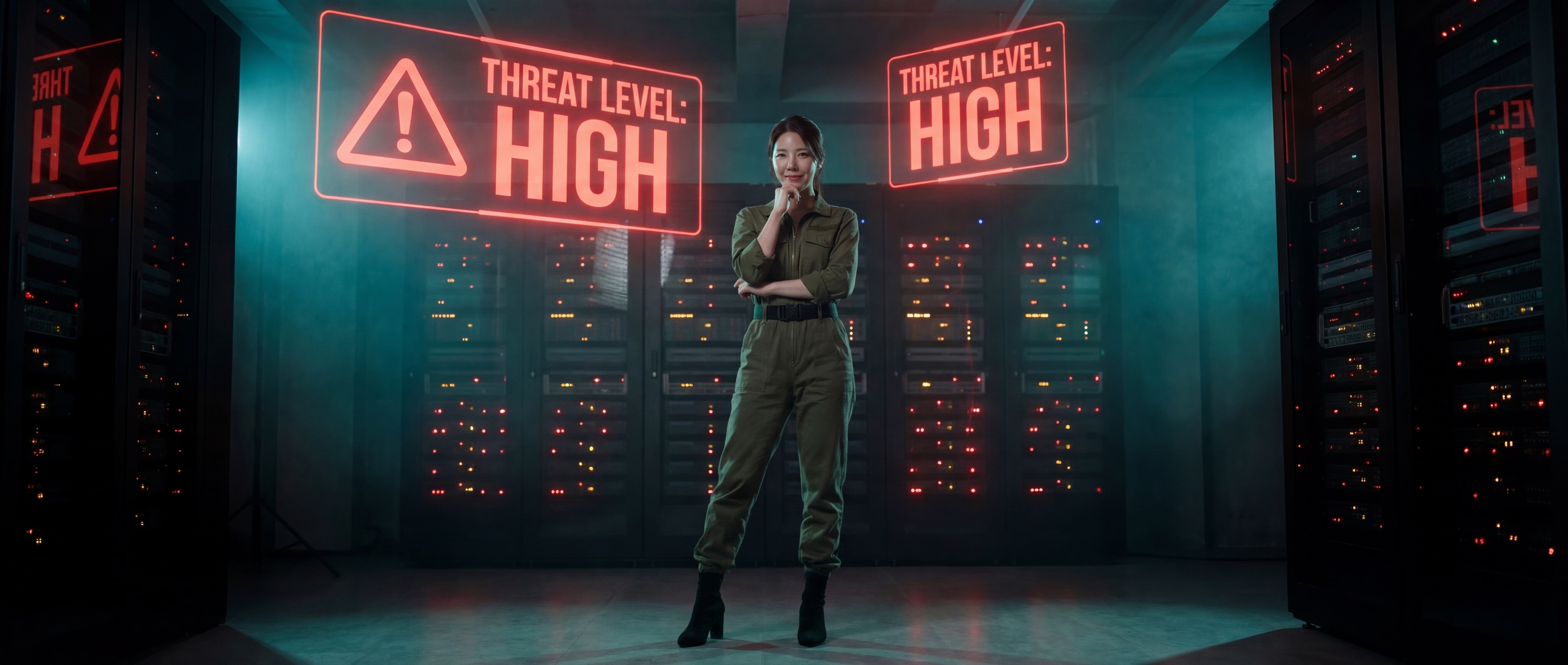 사이버 위협 등급 HIGH가 빛나는 서버룸에 선 루나