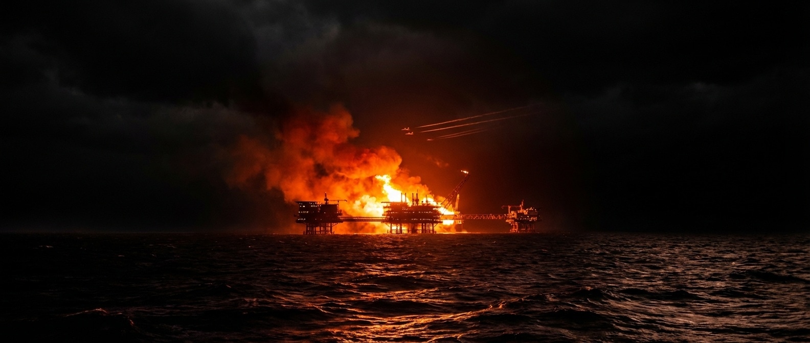 중동 에너지 시설 폭격 시네마틱