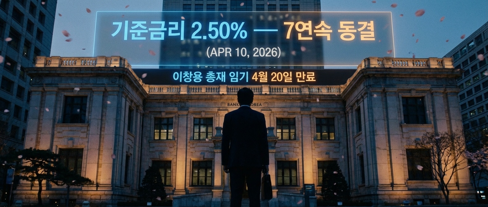 한국은행 앞을 떠나는 이창용 총재 — 7연속 동결의 저녁