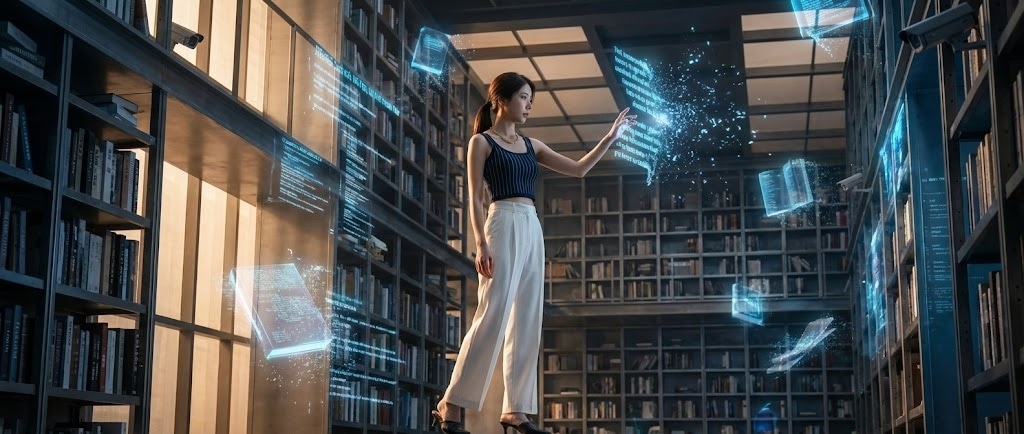 디지털 도서관에서 사라지는 기록을 바라보는 루나