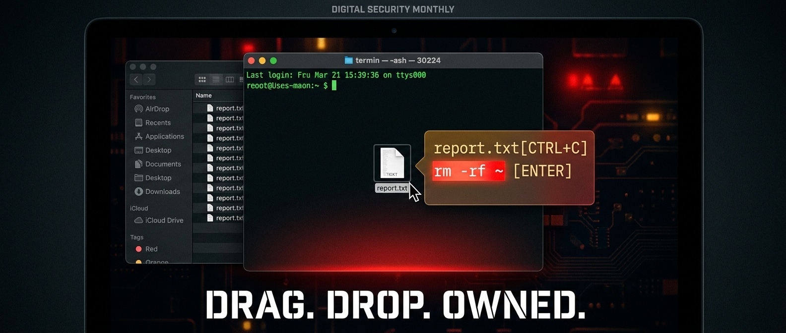 터미널 드래그 드롭 취약점 공격 흐름