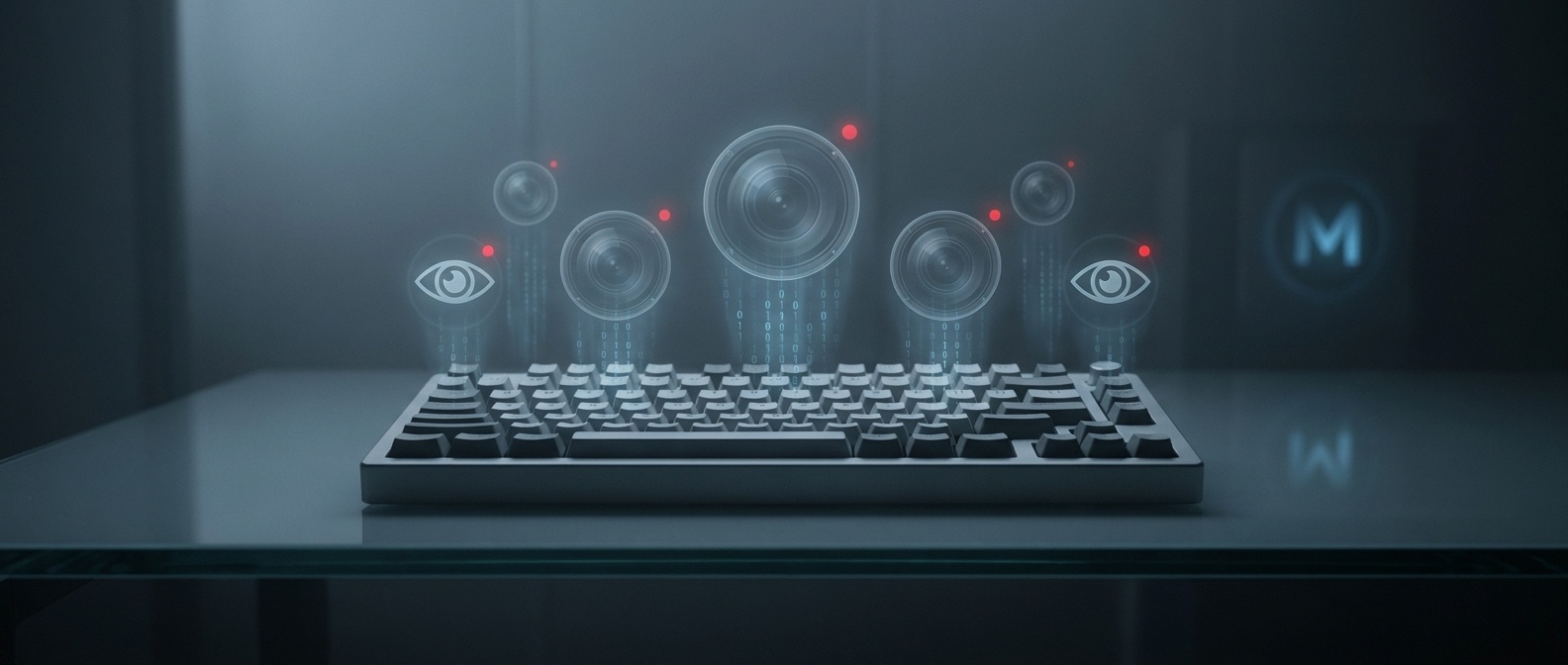 키보드 위에 떠있는 감시의 눈