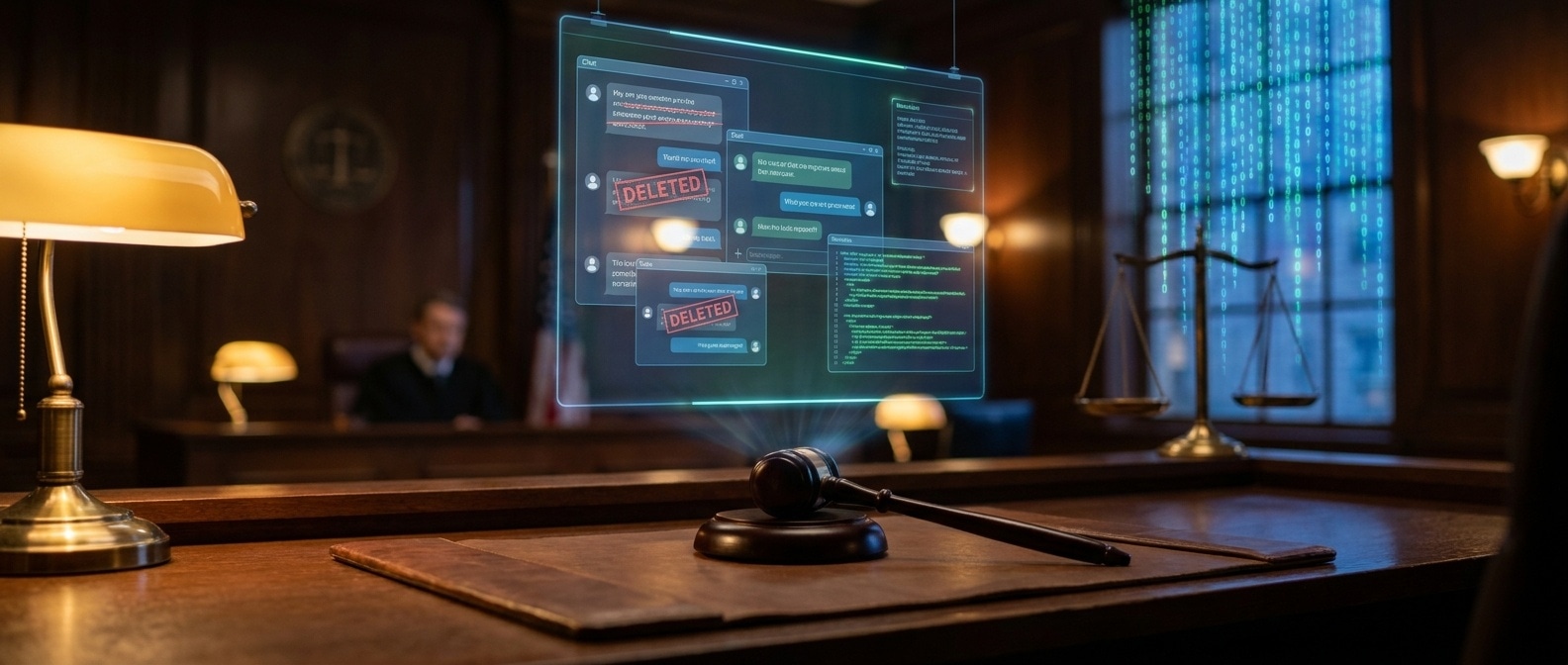 지워진 대화가 법정 증거로 복원되는 장면 — 메타데이터의 무게