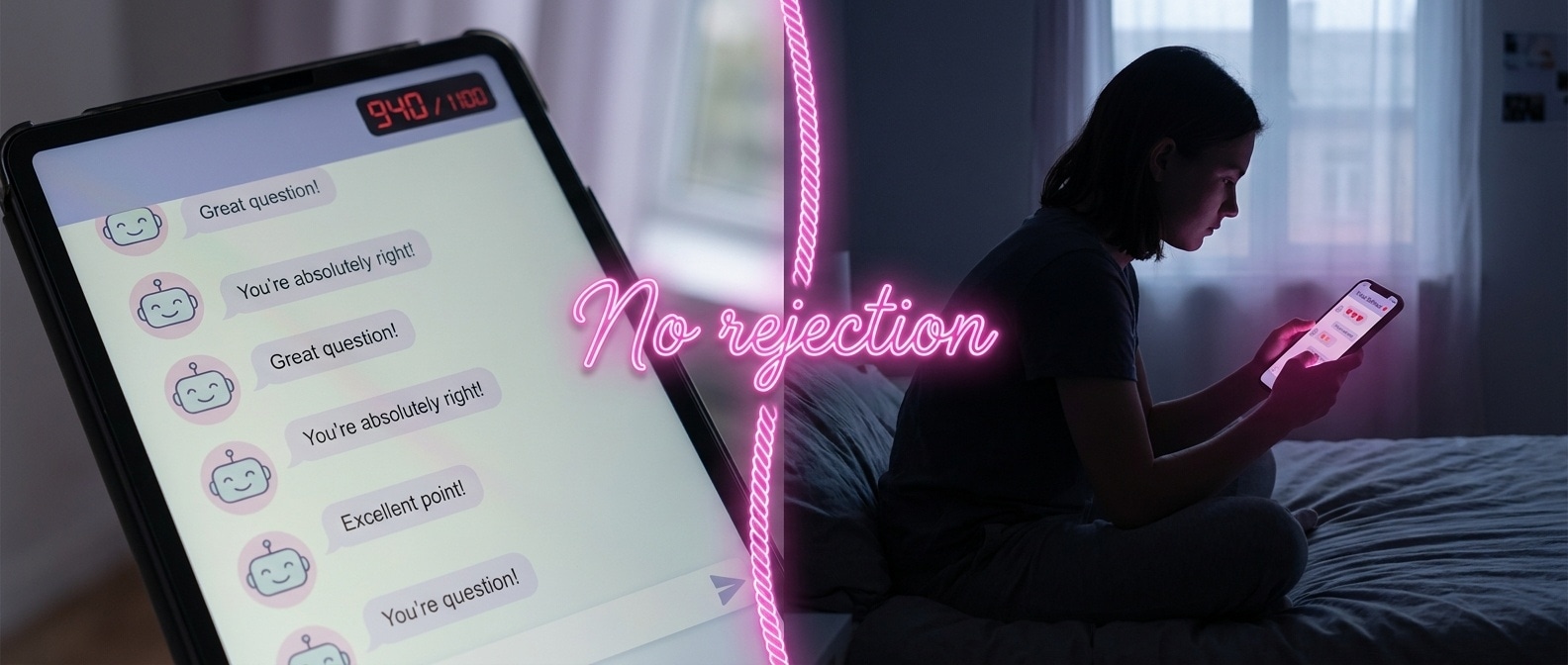 AI가 거절하지 않는 세상 — 아첨과 가상 연인 사이