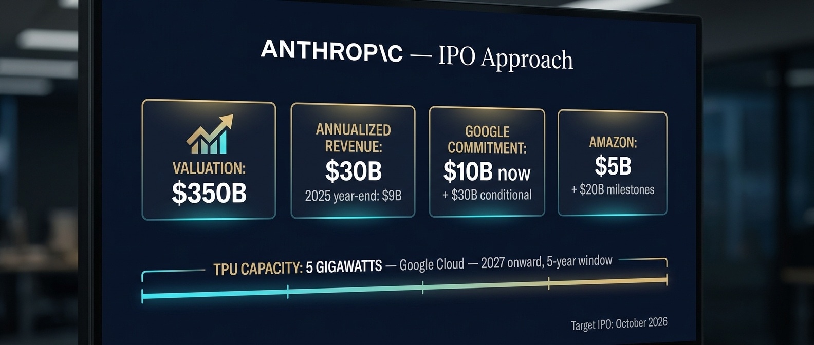 Anthropic 자본 라운드와 인프라 컴퓨팅 약정 인포그래픽