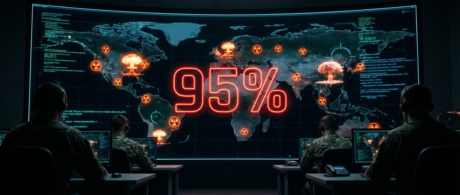 전쟁 시뮬레이션에서 AI가 핵무기를 선택한 비율: 95%