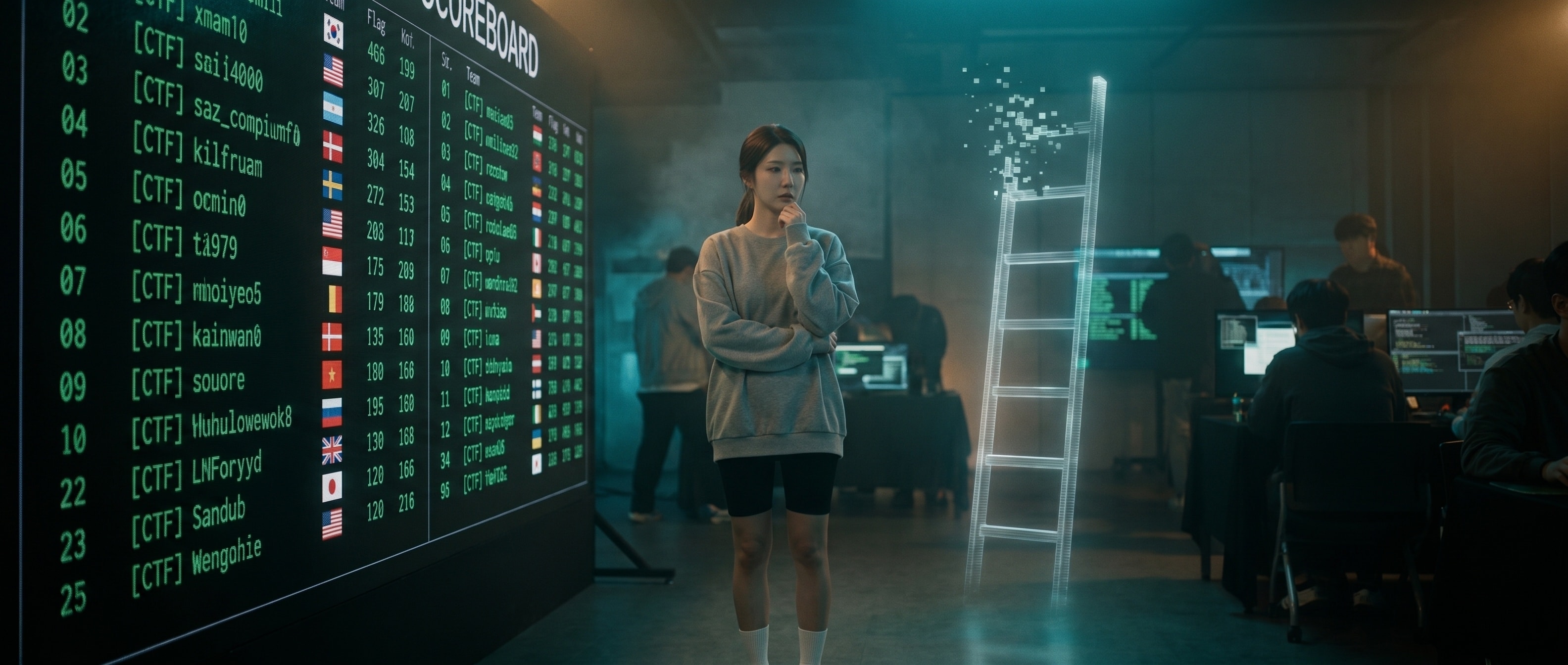 스코어보드 앞에 선 루나