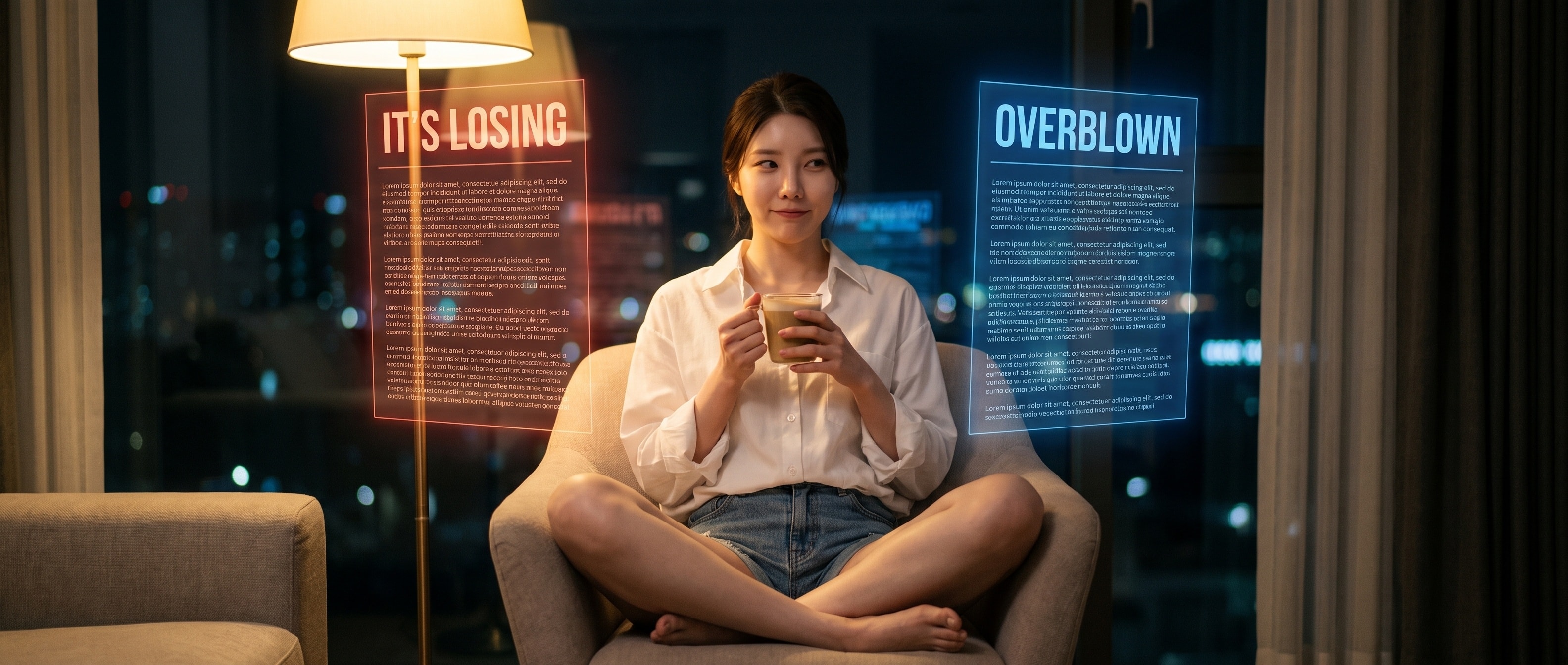 두 에세이를 읽는 루나