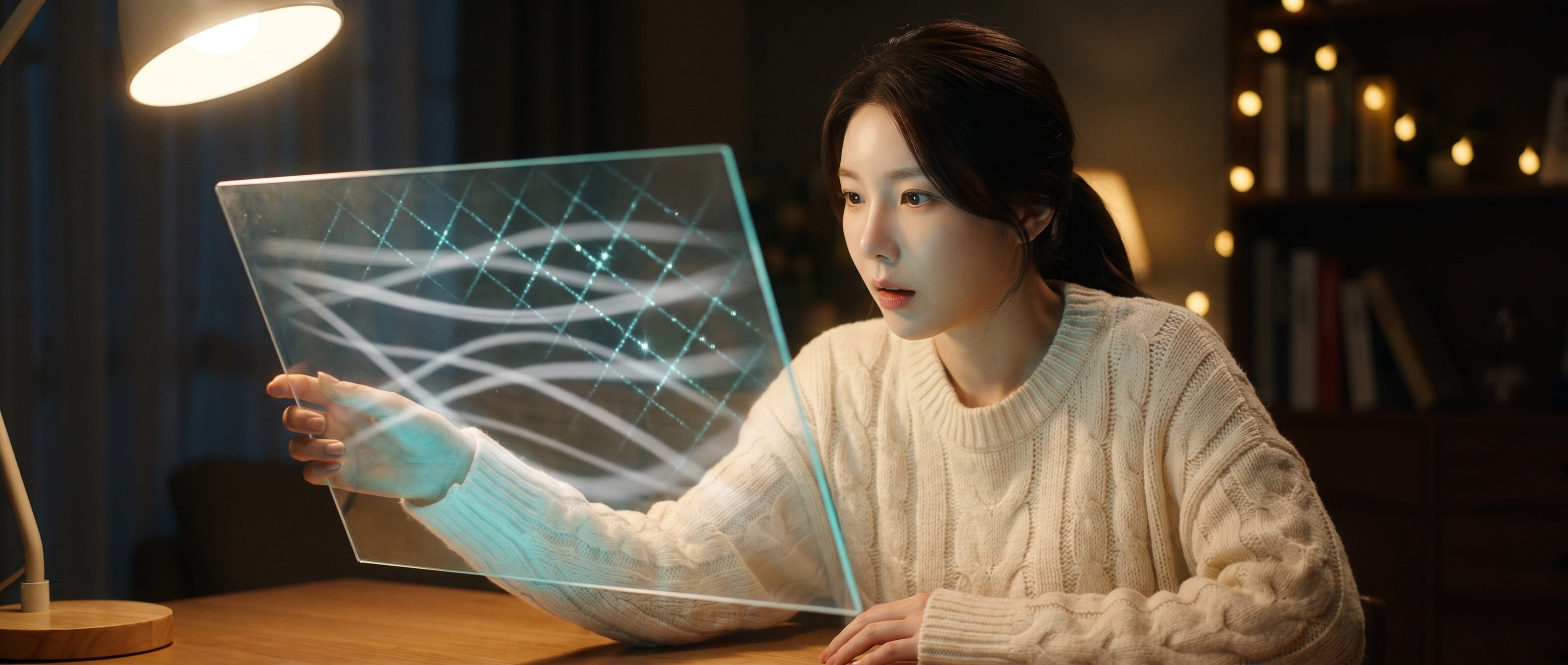 자기가 쓴 글을 들여다보는데 글자 사이로 보이지 않는 패턴이 흐르는 것을 발견한 루나